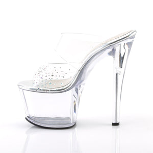 SKY-302SD Pleaser 7 Inch Heel Clear Pole Dancing Platforms