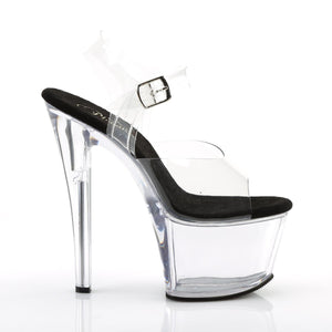 SKY-308 7" Heel Clear and Black Pole Dancing Platforms