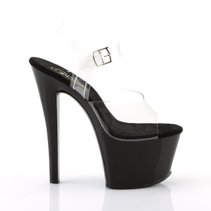 SKY-308 7" Heel Clear and Black Pole Dancing Platforms