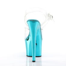 Load image into Gallery viewer, SKY-308 7&quot; Clear and Turquoise Chrome Pole Dancer Platforms