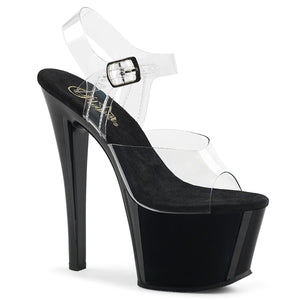 SKY-308 7" Heel Clear and Black Pole Dancing Platforms