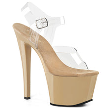 Load image into Gallery viewer, SKY-308 7&quot; Heel Clear and Cream Pole Dancing Platforms