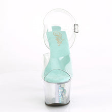 Load image into Gallery viewer, SKY-308CF 7&quot; Heel Clear Aqua Glitter Pole Dancing Shoes