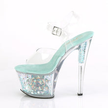 Load image into Gallery viewer, SKY-308CF 7&quot; Heel Clear Aqua Glitter Pole Dancing Shoes