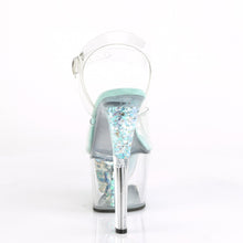 Load image into Gallery viewer, SKY-308CF 7&quot; Heel Clear Aqua Glitter Pole Dancing Shoes