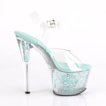 Load image into Gallery viewer, SKY-308CF 7&quot; Heel Clear Aqua Glitter Pole Dancing Shoes