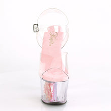 Load image into Gallery viewer, SKY-308CF 7&quot; Heel Clear Baby Pink Glitter Strippers Shoes