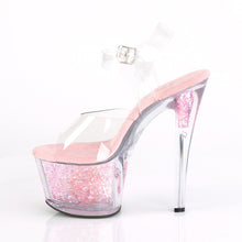 Load image into Gallery viewer, SKY-308CF 7&quot; Heel Clear Baby Pink Glitter Strippers Shoes