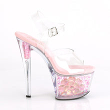 Load image into Gallery viewer, SKY-308CF 7&quot; Heel Clear Baby Pink Glitter Strippers Shoes