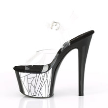 Load image into Gallery viewer, SKY-308CP-3 7&quot; Clear and Black Silver Pole Dancer Platforms