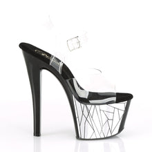 Load image into Gallery viewer, SKY-308CP-3 7&quot; Clear and Black Silver Pole Dancer Platforms