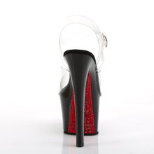 Load image into Gallery viewer, SKY-308CRS 7&quot; Heel Clear Black Red Bling Strippers Shoes