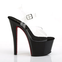 Load image into Gallery viewer, SKY-308CRS 7&quot; Heel Clear Black Red Bling Strippers Shoes