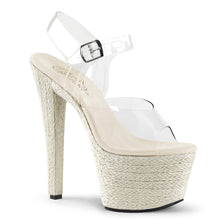 Load image into Gallery viewer, SKY-308ESP 7&quot; Heel Clear and Beige Pole Dancing Platforms