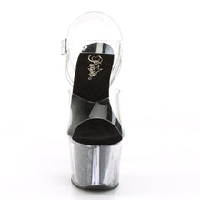 Load image into Gallery viewer, SKY-308G-T 7&quot; Clear and Black Glitter Pole Dancer Platforms