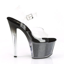 Load image into Gallery viewer, SKY-308G-T 7&quot; Clear and Black Glitter Pole Dancer Platforms