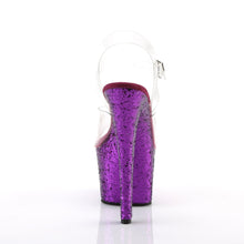 Load image into Gallery viewer, SKY-308LG 7&quot; Heel Clear &amp; Purple Chrome Pole Dancer Shoes