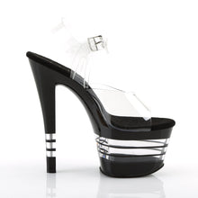 Load image into Gallery viewer, SKY-308LN 7 Inch Heel Clear and Black Pole Dancing Platforms