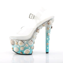 Load image into Gallery viewer, SKY-308MERMD 7&quot; Heel Clear Light Blue Glitters Sexy Shoes