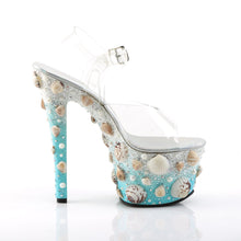 Load image into Gallery viewer, SKY-308MERMD 7&quot; Heel Clear Light Blue Glitters Sexy Shoes