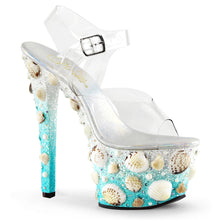 Load image into Gallery viewer, SKY-308MERMD 7&quot; Heel Clear Light Blue Glitters Sexy Shoes