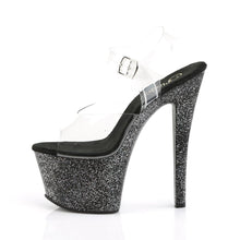 Load image into Gallery viewer, SKY-308MG 7 Inch Heel Clear and Black Pole Dancing Platforms