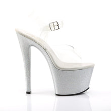 Load image into Gallery viewer, SKY-308MG 7&quot; Heel Clear and Silver Pole Dancing Platforms