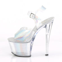 Load image into Gallery viewer, SKY-308N-CRHM 7&quot; Heel Silver Hologram Pole Dancing Platforms