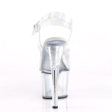 Load image into Gallery viewer, SKY-308N-CRHM 7&quot; Heel Silver Hologram Pole Dancing Platforms