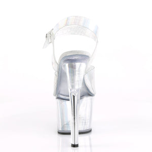 SKY-308N-CRHM 7" Heel Silver Hologram Pole Dancing Platforms