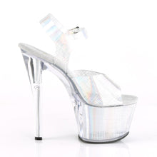 Load image into Gallery viewer, SKY-308N-CRHM 7&quot; Heel Silver Hologram Pole Dancing Platforms