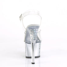 Load image into Gallery viewer, SKY-308OF 7&quot; Heel Clear and Silver Pole Dancing Platforms