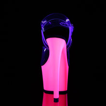 Load image into Gallery viewer, SKY-308UV 7&quot; Heel Clear &amp; Neon Hot Pink Pole Dancer Shoes