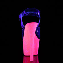 Load image into Gallery viewer, SKY-308UVG 7&quot; Heel Clear Neon Hot Pink Glitter Sexy Shoes