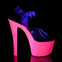 Load image into Gallery viewer, SKY-308UVG 7&quot; Heel Clear Neon Hot Pink Glitter Sexy Shoes