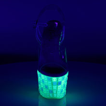 Load image into Gallery viewer, SKY-308UVTL 7&quot; Heel Clear Neon Green Pole Dancing Platforms