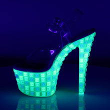 Load image into Gallery viewer, SKY-308UVTL 7&quot; Heel Clear Neon Green Pole Dancing Platforms