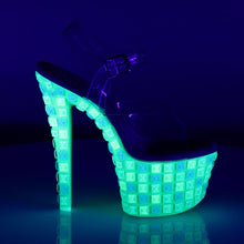 Load image into Gallery viewer, SKY-308UVTL 7&quot; Heel Clear Neon Green Pole Dancing Platforms