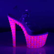 Load image into Gallery viewer, SKY-308UVTL 7&quot; Heel ClearNeon Hot Pink Pole Dancing Platform