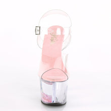 Load image into Gallery viewer, SKY-308WHG 7&quot; Clear Baby Pink Glitter Pole Dancer Platforms