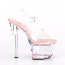 Load image into Gallery viewer, SKY-308WHG 7&quot; Clear Baby Pink Glitter Pole Dancer Platforms