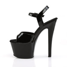 Load image into Gallery viewer, SKY-309 Pleaser 7&quot; Heel Black Patent Pole Dancing Platforms