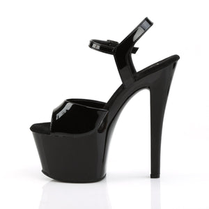 SKY-309 Pleaser 7" Heel Black Patent Pole Dancing Platforms