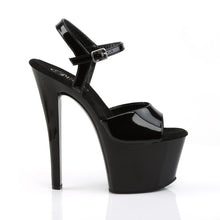 Load image into Gallery viewer, SKY-309 Pleaser 7&quot; Heel Black Patent Pole Dancing Platforms