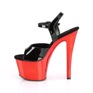 SKY-309 7" Heel Black with Red Chrome Pole Dancing Platforms