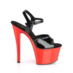 SKY-309 7" Heel Black with Red Chrome Pole Dancing Platforms