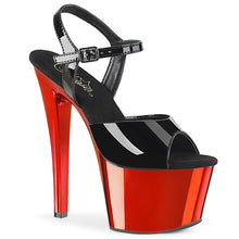 Load image into Gallery viewer, SKY-309 7&quot; Heel Black with Red Chrome Pole Dancing Platforms