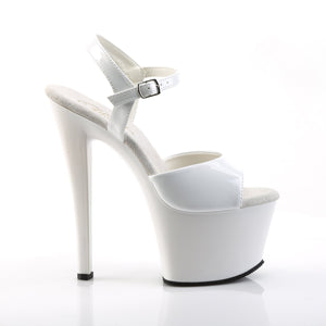 SKY-309 Pleaser 7" Heel White Patent Pole Dancing Platforms