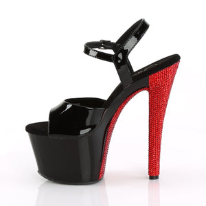 SKY-309CHRS 7 Inch Heel Black and Red Pole Dancing Platforms