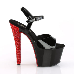 SKY-309CHRS 7 Inch Heel Black and Red Pole Dancing Platforms